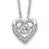 Thumbnail: Cheryl M Sterling Silver Rhodium-plated Brilliant-cut Vibrant CZ Heart 18 Inch N