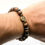Thumbnail: Brown & Black Beads in Cross & Skull Bracelet with Lobster Clasp
