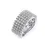 Thumbnail: Sterling Silver Rhodium Plated and 5 rows of CZ Ring