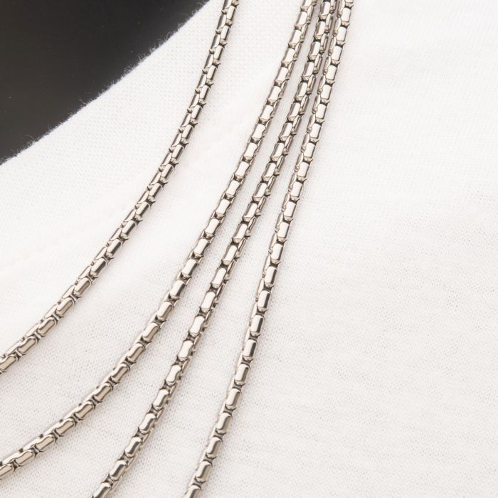 Thumbnail: 3mm Steel Boston Link Chain Necklace
