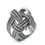 Thumbnail: Sterling Silver Rhodium Plated and CZ Weave Basket Ring