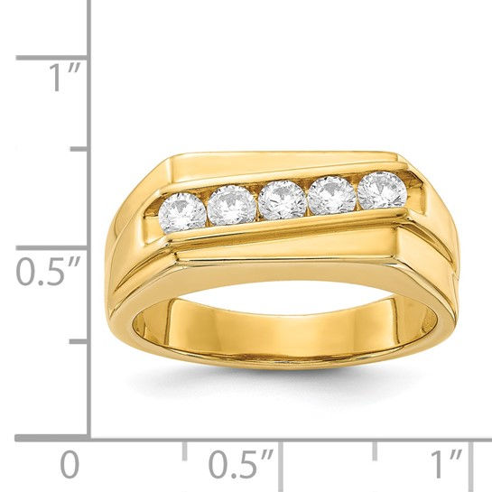 Thumbnail: 14k Diamond 5-stone Mens Ring