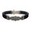 Thumbnail: Genuine Sterling Silver with Double Braid Black Leather & 40pc Black CZ Bracelet