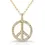 Thumbnail: Sterling Silver Rhodium Plated and CZ Peace Necklace
