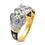 Thumbnail: 14k Two-tone Men's Polished and Textured with Black Enamel and AA Quality Diamon