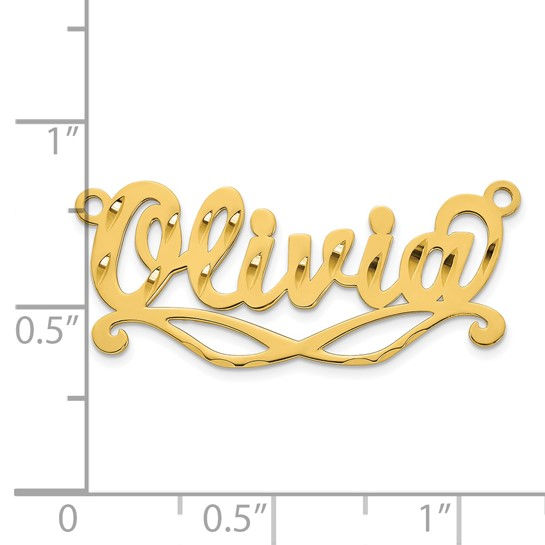 Thumbnail: Sterling Silver/Gold-Plated Diamond Cut Sunglass Name Plate
