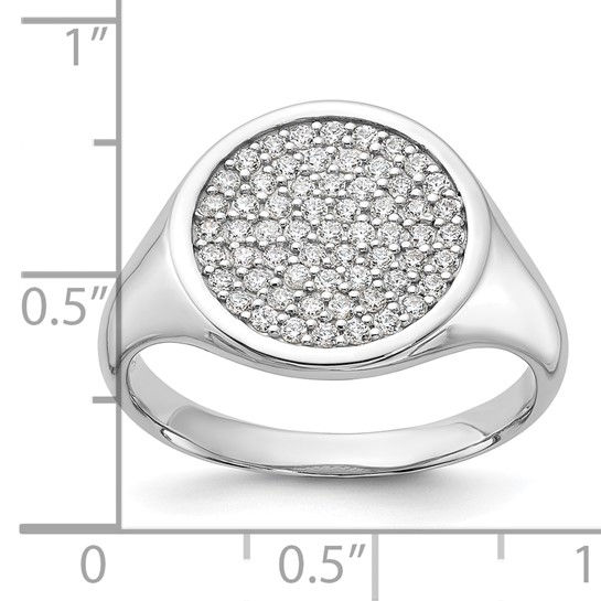 Thumbnail: Sterling Silver Rhodium-plated Polished CZ Fashion Men's Ring