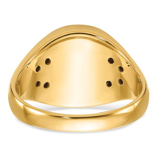 Thumbnail: 14k Men's Polished and Textured with Black Enamel and Lab Created Ruby Masonic R