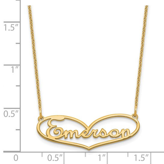 Thumbnail: 14K Small Heart Name Plate Necklace