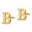 Thumbnail: Sterling Silver Gold-plated Letter B Initial Post Earrings