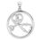 Thumbnail: Sterling Silver Rhod-plated with CZ Stethoscope and Heartbeat Pendant