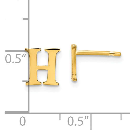 Thumbnail: Letter H Initial Post Earrings
