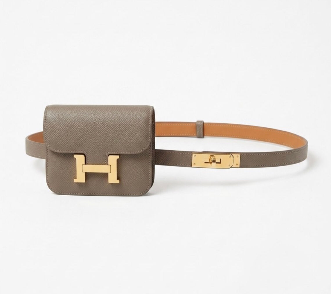 HERMĒS | MINI BAG + CINTO KELLY POCKET 18 COM CARTEIRA REMOVÍVEL