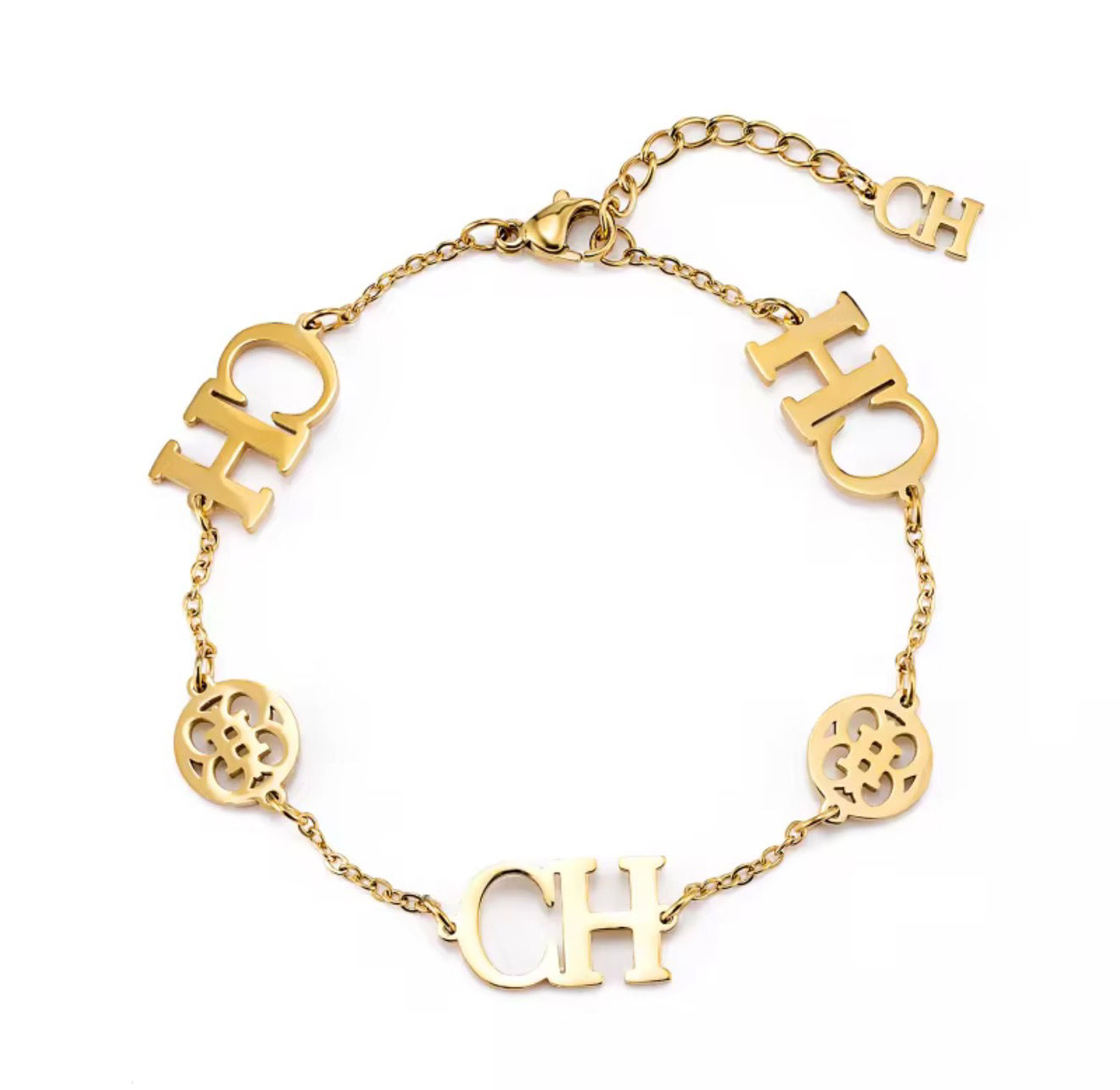 CAROLINA HERRERA | PULSEIRA INSÍGNIA CH DOURADA