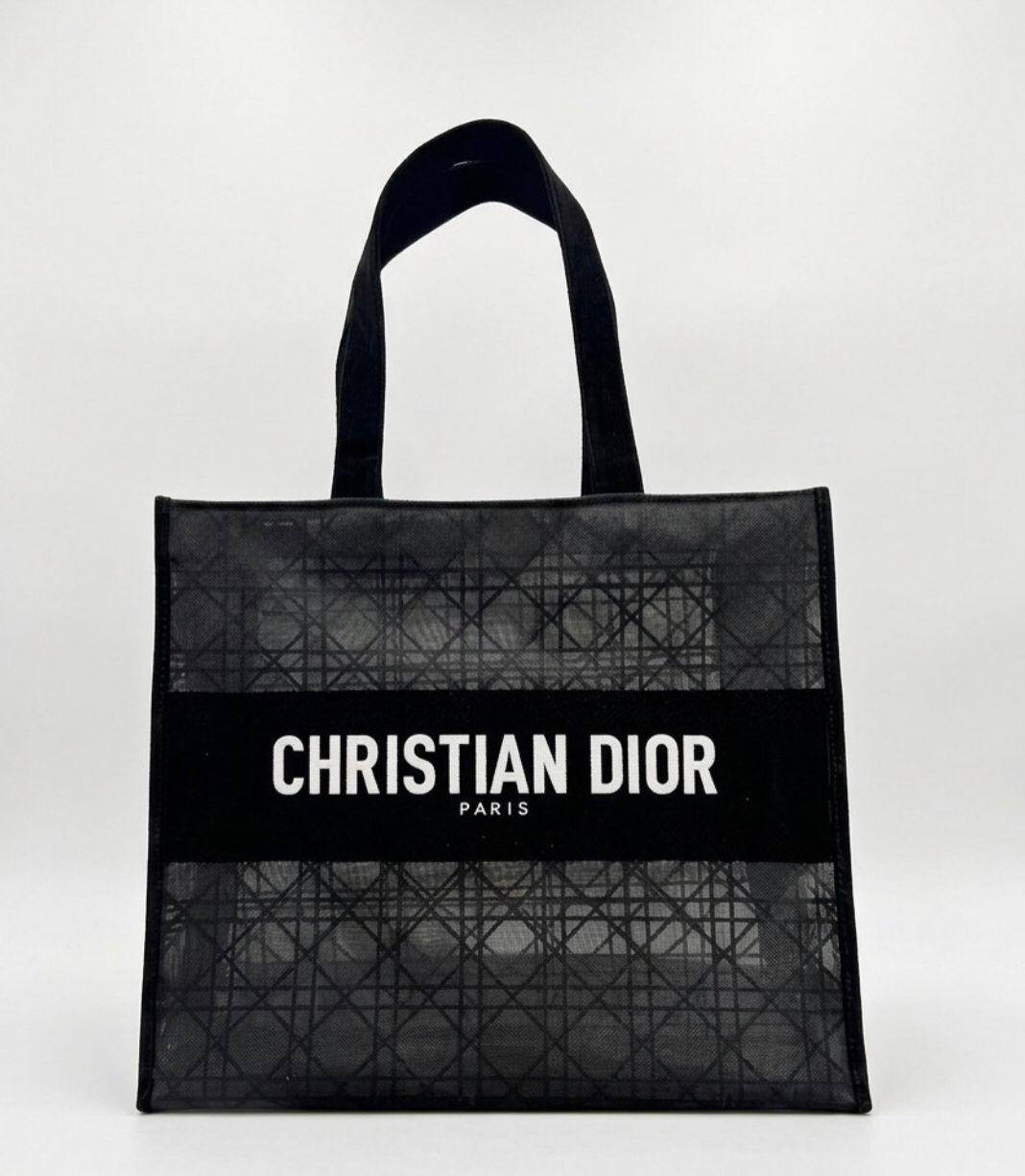CHRISTIAN DIOR | BOLSA TOTE EM MESH PRETO
