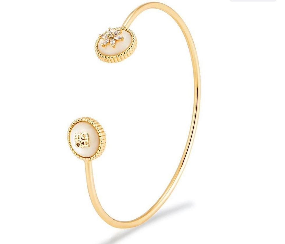 Miniatura: CAROLINA HERRERA | BRACELETE RÍGIDA COM FLOR & MADREPÉROLA 