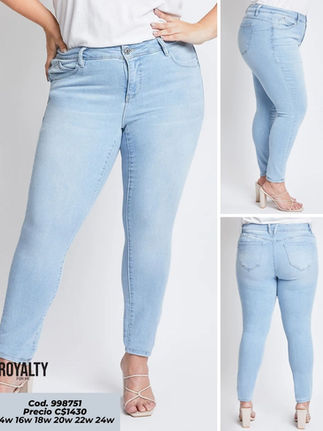 Colección Denim Plus Size con jeans, vestidos, blusas y otras prendas de mezclilla disponibles en tallas desde 1XL, ideales para crear outfits versátiles y modernos para cualquier ocasión.
