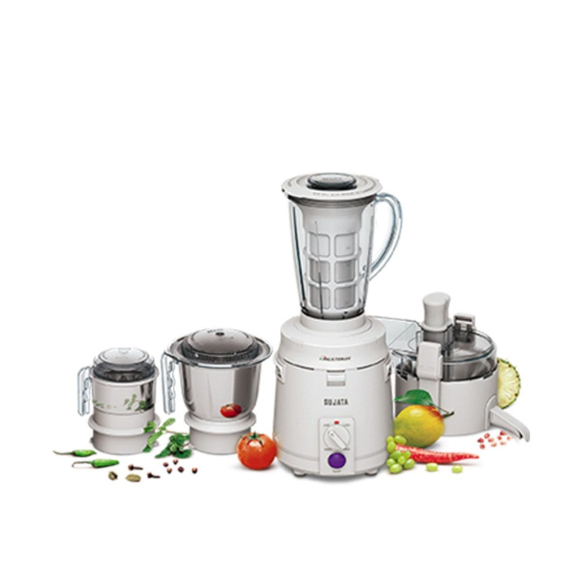 Sujata Multimix, Mixer Grinder with Juicer & Coconut Milk Extractor Attachment,