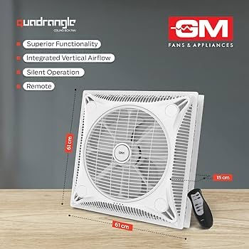 Thumbnail: GM Quadrangle Ceiling Box Fan Powerful Motor with High Grade CopperI400MM