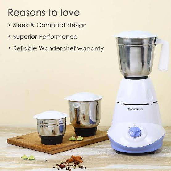 Thumbnail: Wonderchef Mixer Grinder Capri 500watts with 3 jars 
