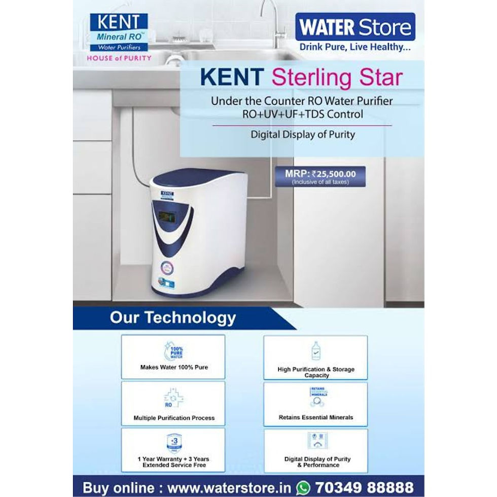 Thumbnail: KENT Sterling Star 6 L RO+UV+TDS Water Purifier - 6