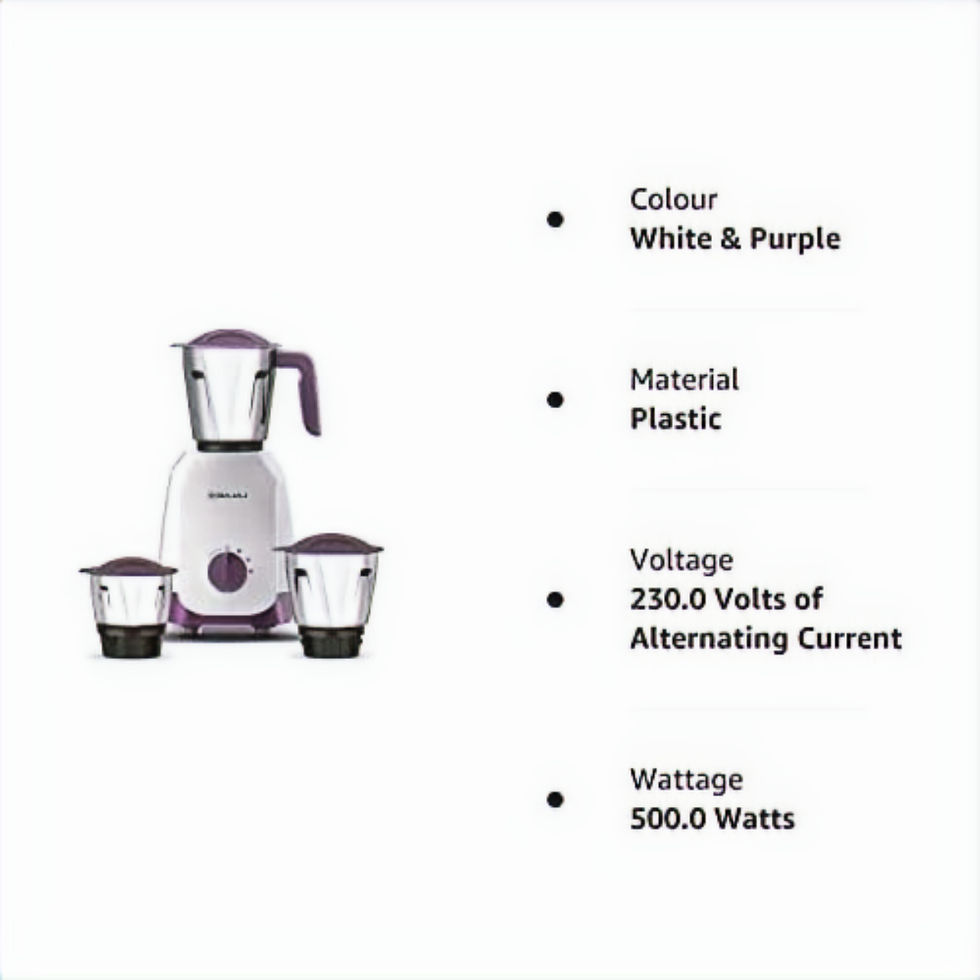 Thumbnail: Bajaj Mixer Grinder Ninja Series Purple 500w (410568)