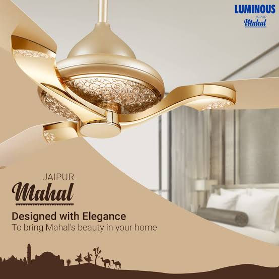 Thumbnail: Luminous Jaipur Mahal 1320mm Designer Ceiling Fan (Thar Gold)