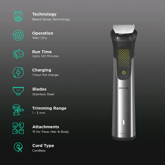 Thumbnail: Philips Multi Groomer MG9551/65 9000 Series 15 in 1
