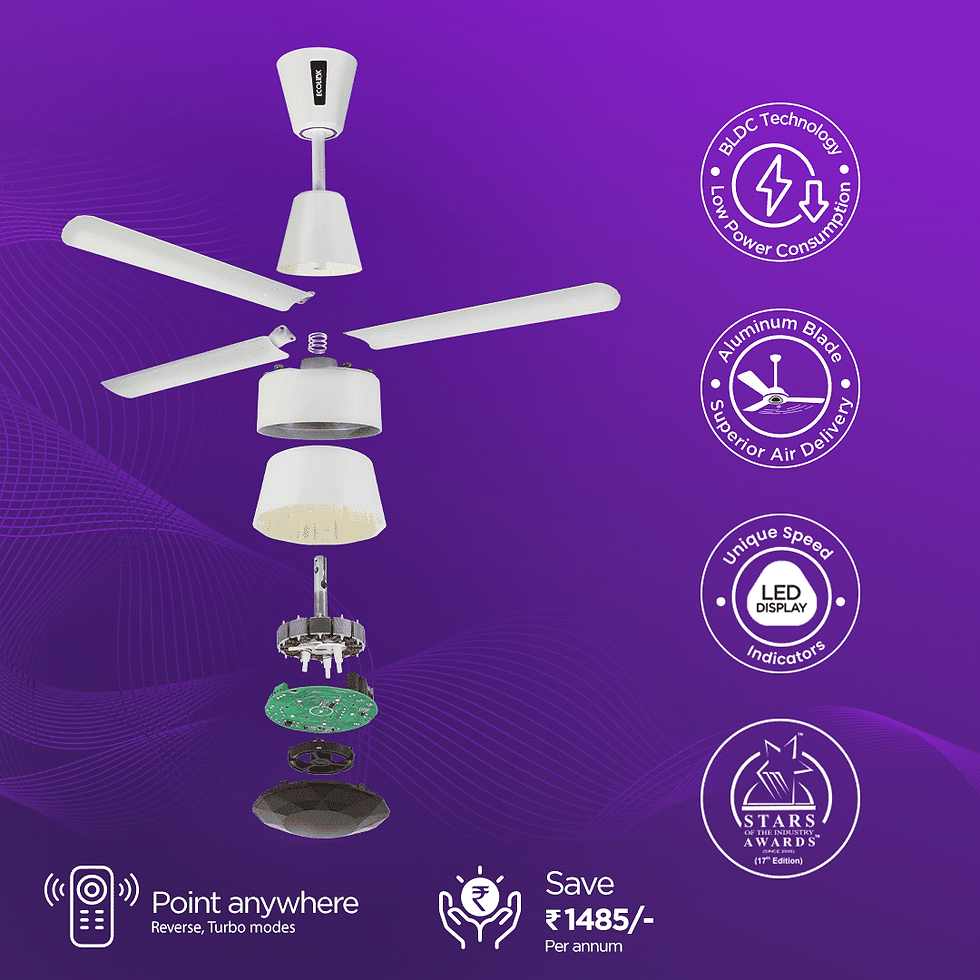Thumbnail: EcoLink AiroJewel  BLDC Ceiling Fan 1200MM