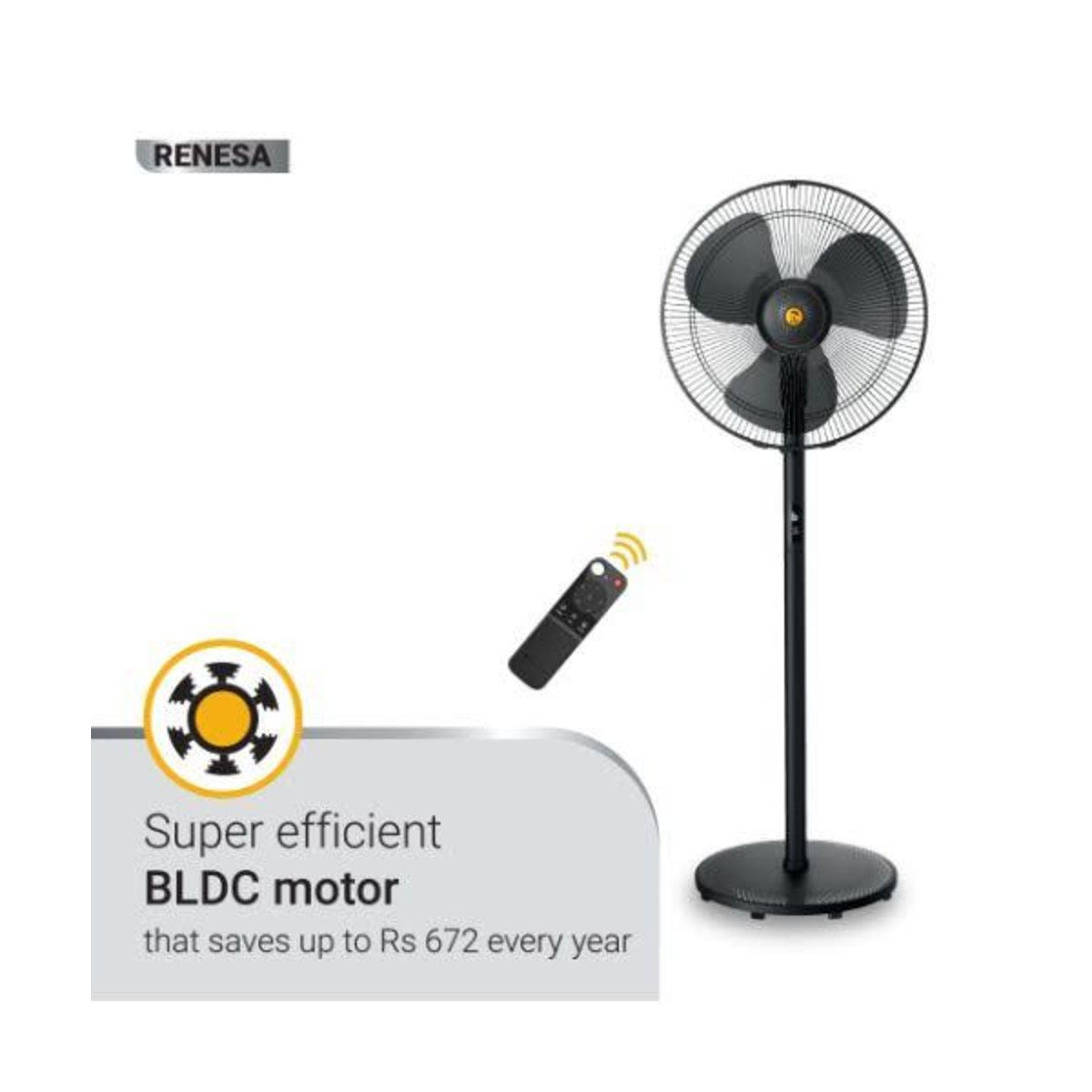 Atomberg Renesa Pedestal fan swing 400MM Midnight Black