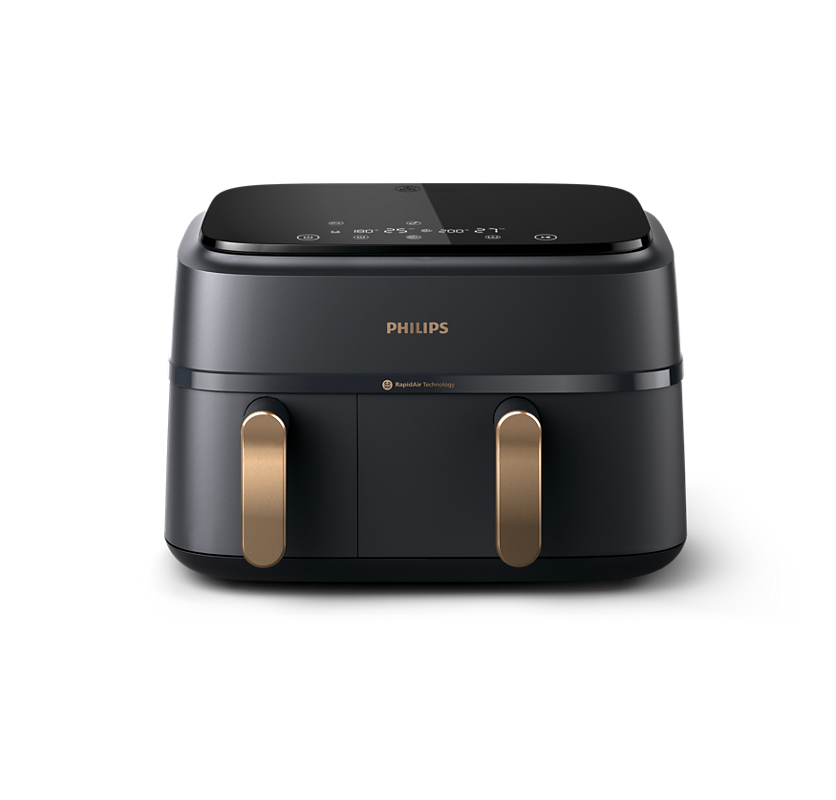 Thumbnail: PHILIPS Air Fryer NA352/00 with Rapid Air Technology, 9L capacity, Dual basket (