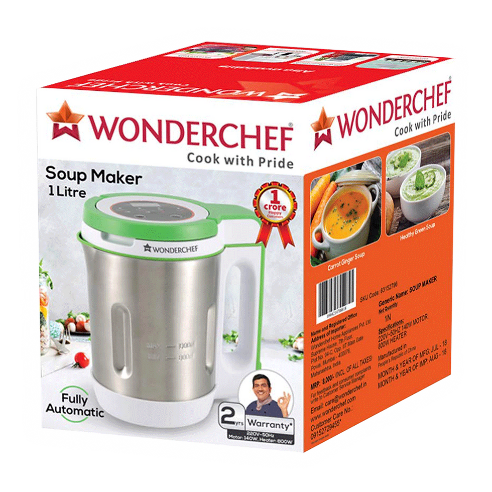 Thumbnail: Wonderchef Automatic Soup Maker 1.0L 800Watts