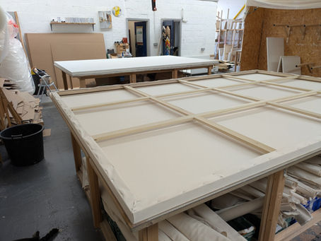 A Pristine Stretched Artists Canvas at a very large Scale