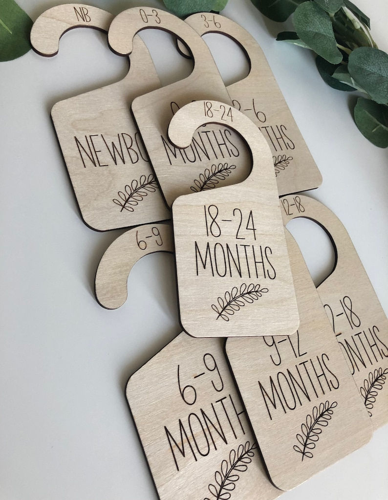 Thumbnail: Kids Clothing Closet Dividers | Baby Closet Organization Hangers | Wood Clothes