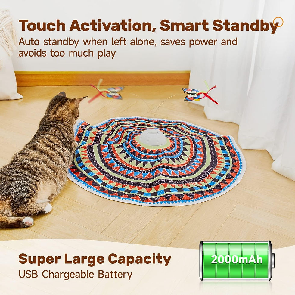 Thumbnail: 3in1 Cat Toys Chargeable  , Fluttering Butterfly, Moving Feather, Kitten Wand