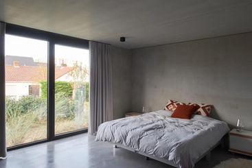 Interieur betonvloer in gepolierde beton/polybeton