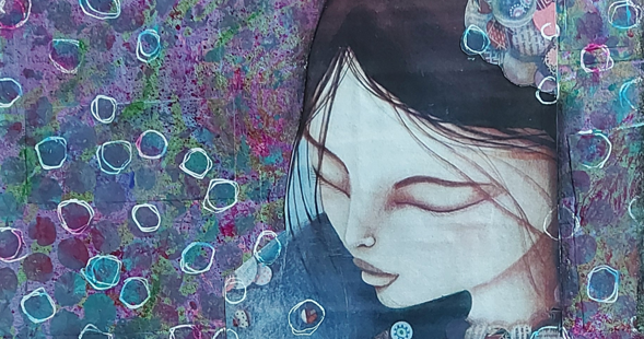 chinese girl with closed eyes