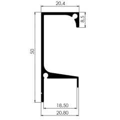 Miniatura: PERFIL ALUM.PUX.RFC COM PONTEIRA18MM ANOD. FOSCO 3M 4078