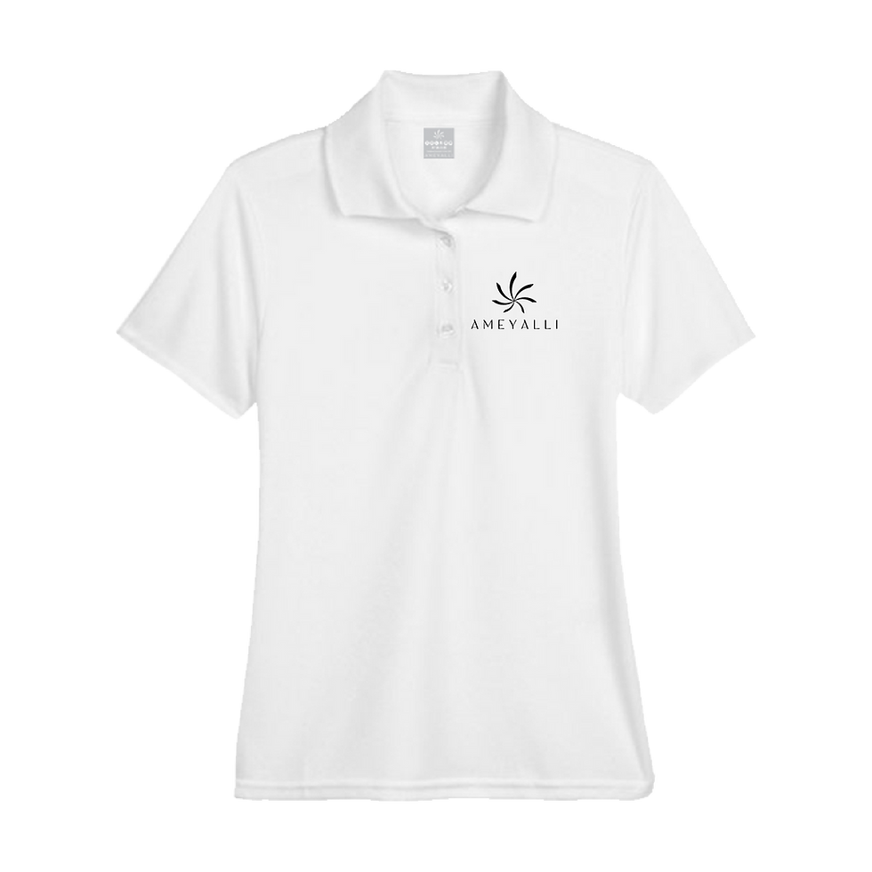 Ameyalli White Short Sleeve Polo Shirt