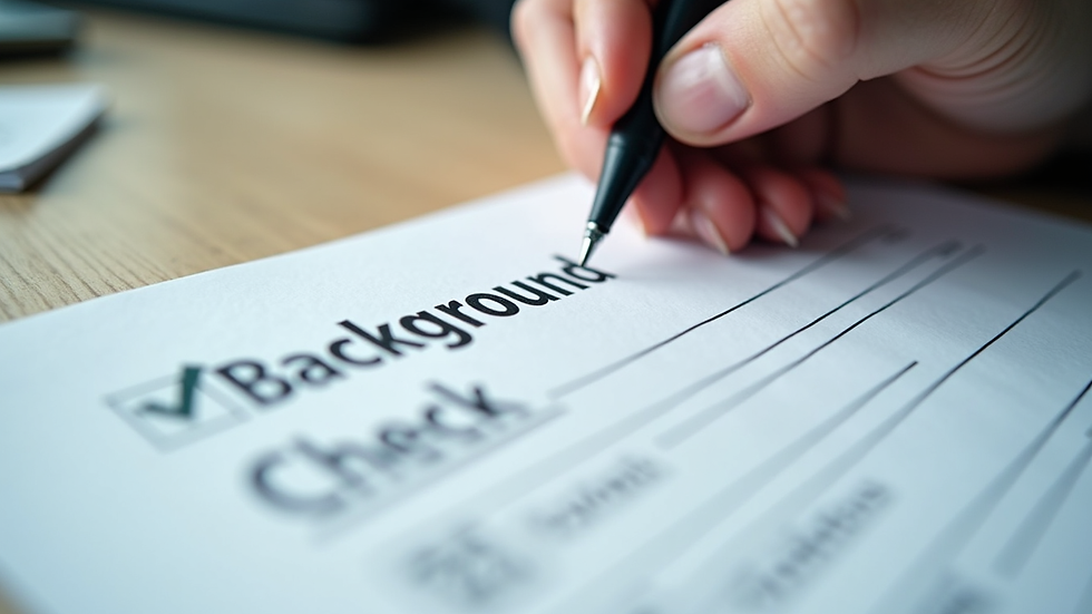 Close-up view of a background check form being filled out