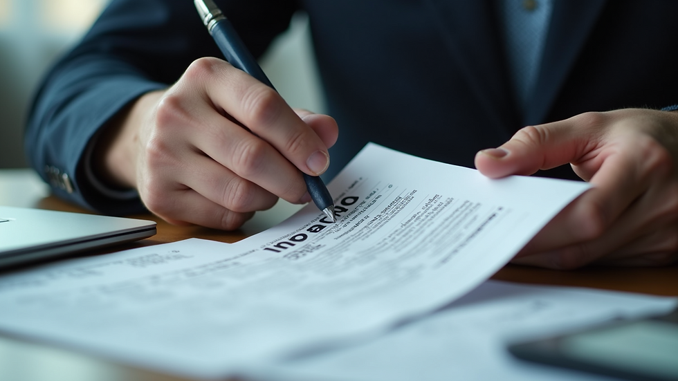 Close-up view of a dealer processing NFA paperwork