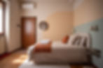 140cm wide double bed and towels. Air conditioning