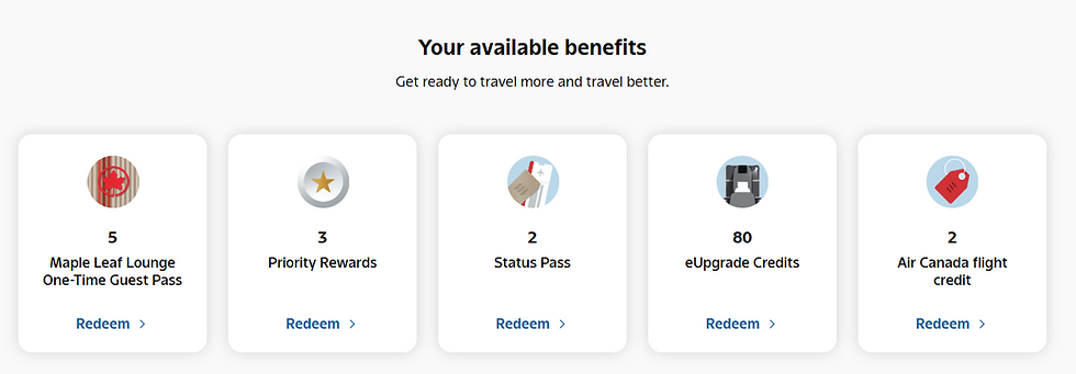 Aeroplan Benefits Section