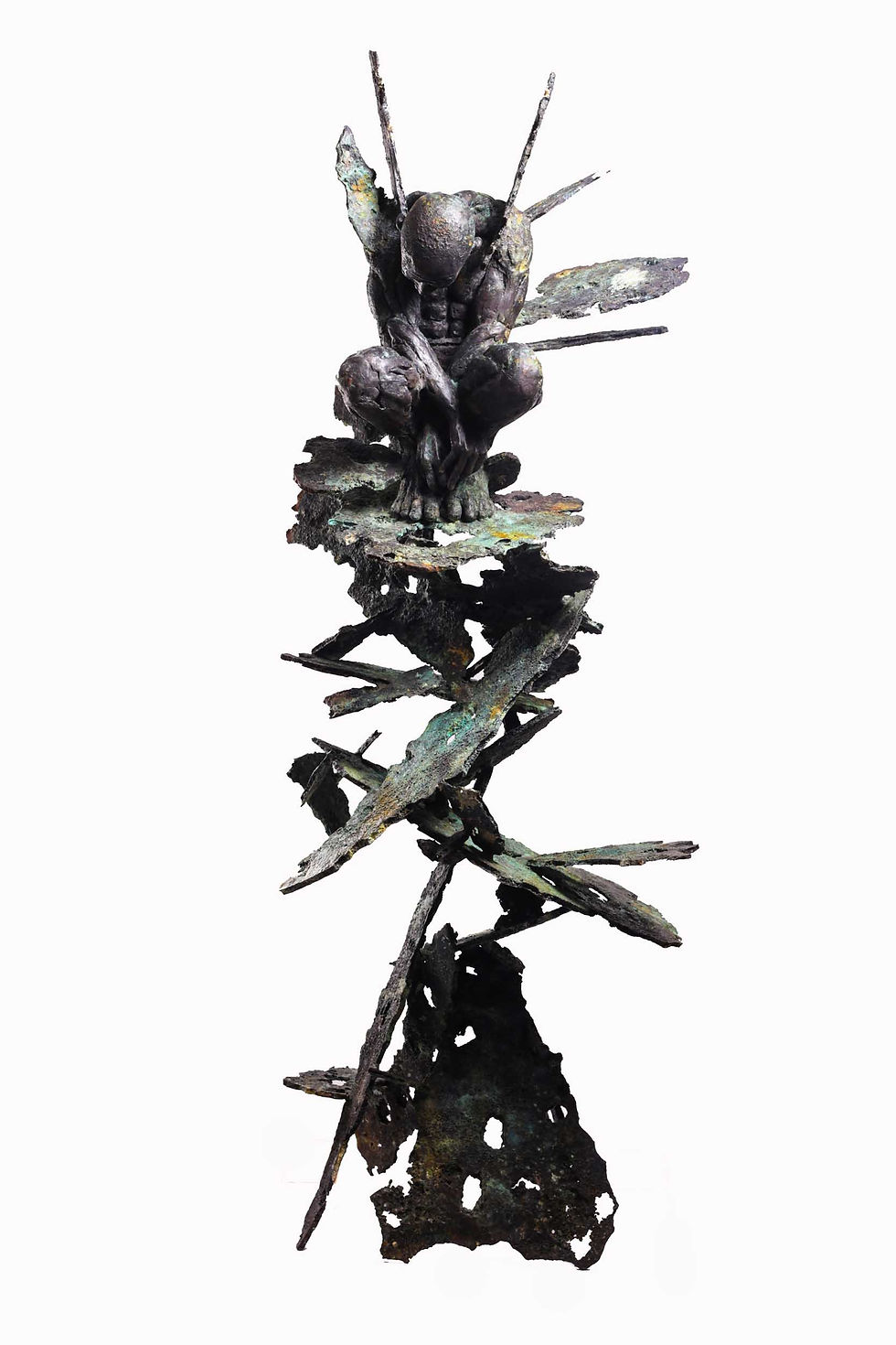 “Suspended Crouching Man”