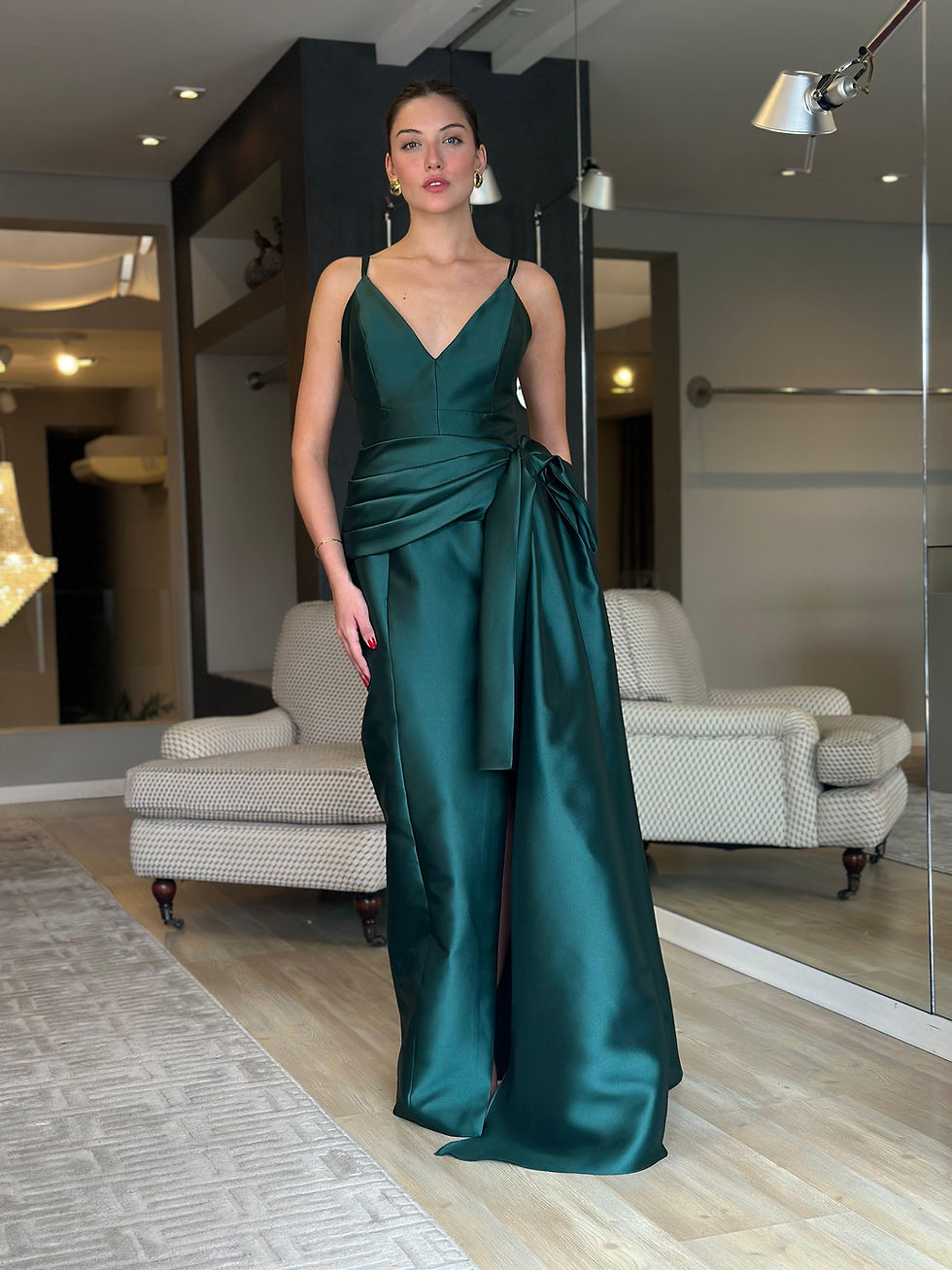 Miniatura: VESTIDO DE FESTA LONGO DE ALFAIATARIA COM FENDA