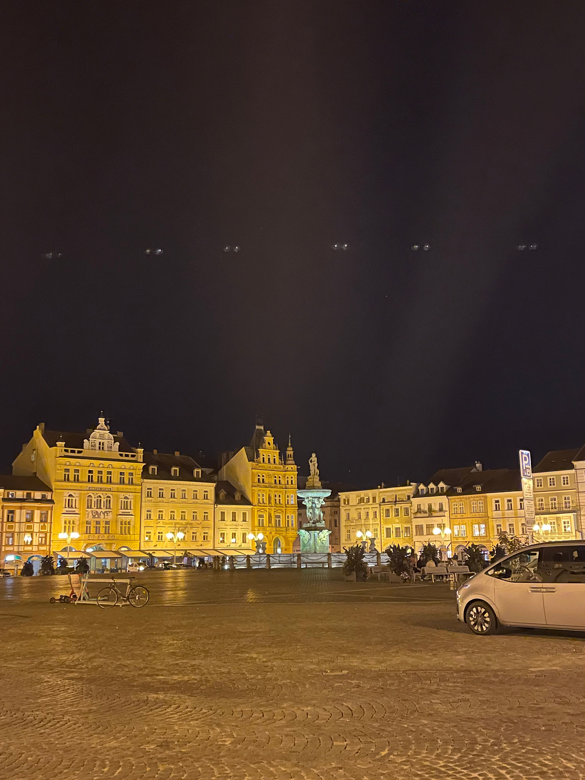 Budweis at night