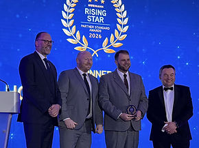 Ben James and Jamie Wood of Horizons proud to accept the award