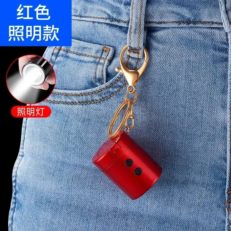Thumbnail: Creative Mini Multifunctional Keychain Charging Lighter LED Lighting Torch Tungs