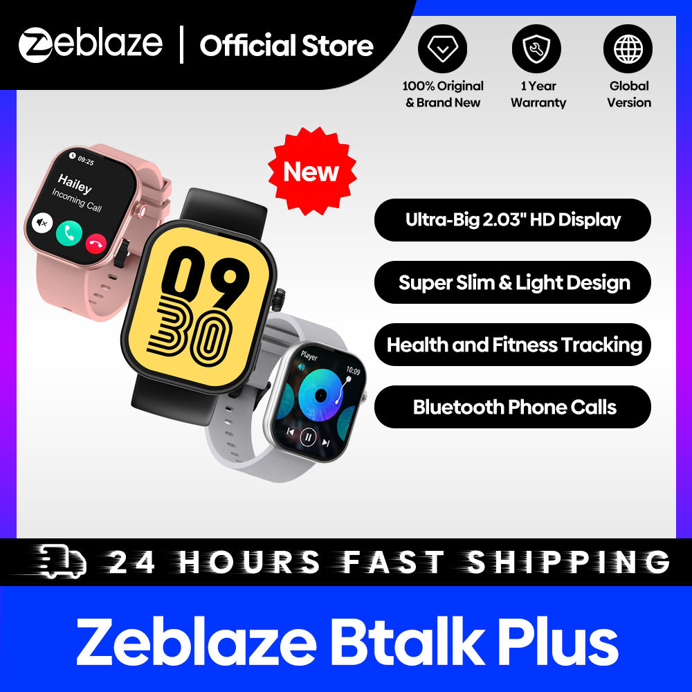 New Zeblaze Btalk Plus Voice Calling Smartwatch 2.03'' HD Color Display Health a