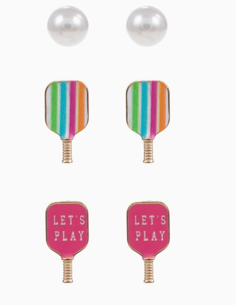 Thumbnail: 🎀 Let’s Play Pickleball Earring Trio Set – 4 Style Options!